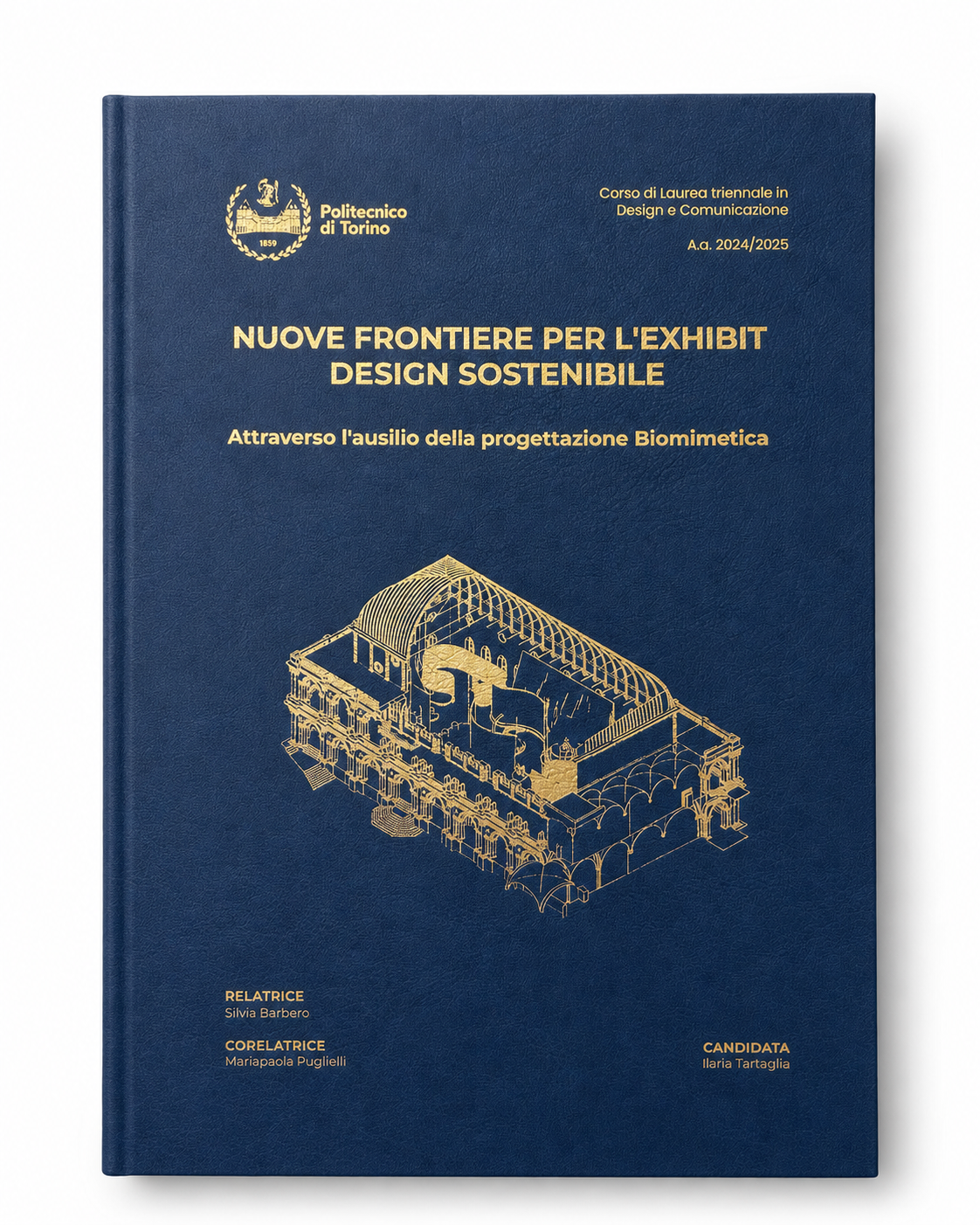 Tesi con grafica in foil oro